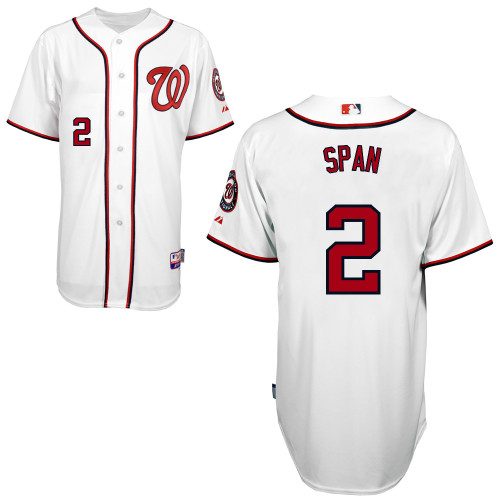 Denard Span #2 MLB Jersey-Washington Nationals Men's Authentic Home White Cool Base Baseball Jersey